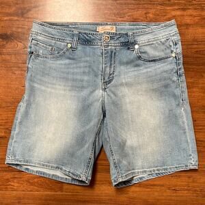 Seven 7 Womens Blue Jeans Shorts Size 14 Booty Shaper 5 Pocket Cotton Spandex